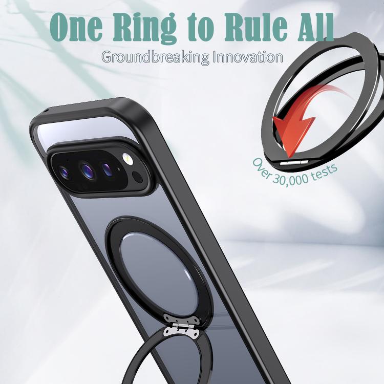 For Google Pixel 10 Pro kalebol MagSafe Metal Ring Holder Phone Case(Black) - Google Cases by Kalebol | Online Shopping UK | buy2fix