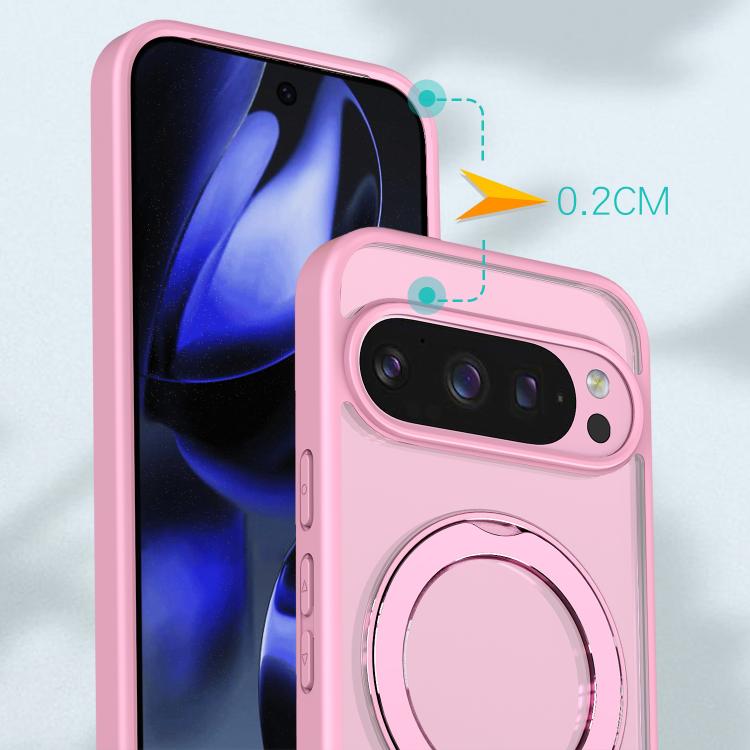 For Google Pixel 10 Pro kalebol MagSafe Metal Ring Holder Phone Case(Pink) - Google Cases by Kalebol | Online Shopping UK | buy2fix