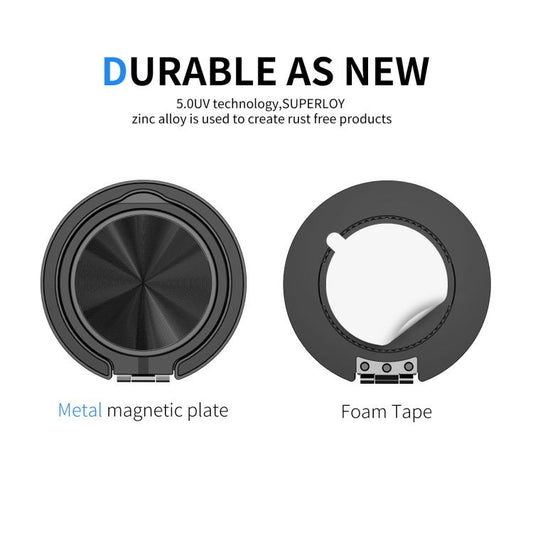 360 Degree Rotation Folding Ring MagSafe Magnetic Phone Holder(Black) - Ring Holder by buy2fix | Online Shopping UK | buy2fix