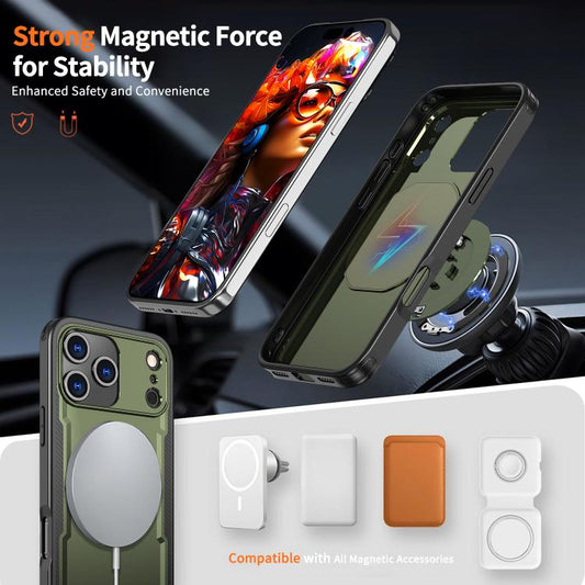 For iPhone 17 Pro Max kalebol Metal 360 Degree Rotation Holder MagSafe Phone Case(Green) - iPhone 17 Pro Max Cases by Kalebol | Online Shopping UK | buy2fix