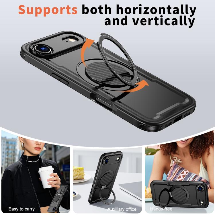 For iPhone Air kalebol Metal 360 Degree Rotation Holder MagSafe Phone Case(Black) - iPhone Air Cases by Kalebol | Online Shopping UK | buy2fix