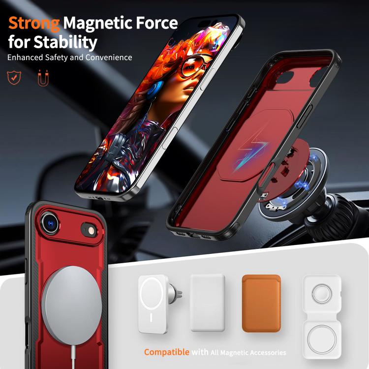 For iPhone Air kalebol Metal 360 Degree Rotation Holder MagSafe Phone Case(Red) - iPhone Air Cases by Kalebol | Online Shopping UK | buy2fix