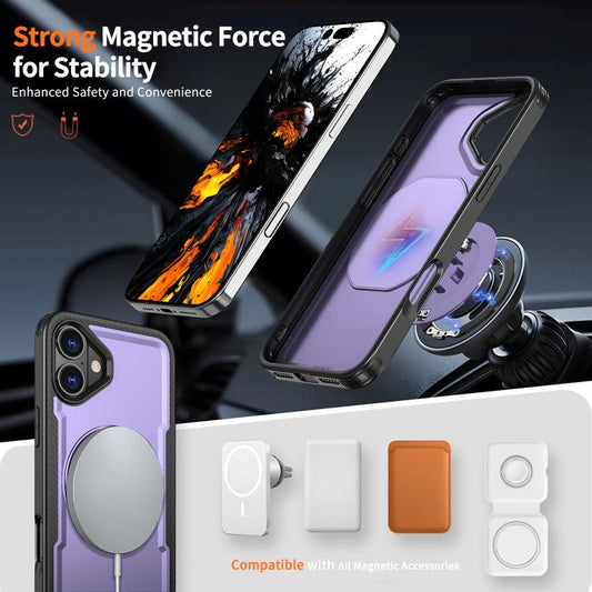For iPhone 16 Plus kalebol Metal 360 Degree Rotation Holder MagSafe Phone Case(Purple) - iPhone 16 Plus Cases by Kalebol | Online Shopping UK | buy2fix