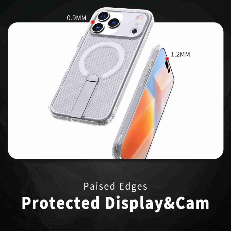 For iPhone 17 Pro Max kalebol Honeycomb Cooling MagSafe Holder Phone Case(Frosted Transparent) - iPhone 17 Pro Max Cases by Kalebol | Online Shopping UK | buy2fix