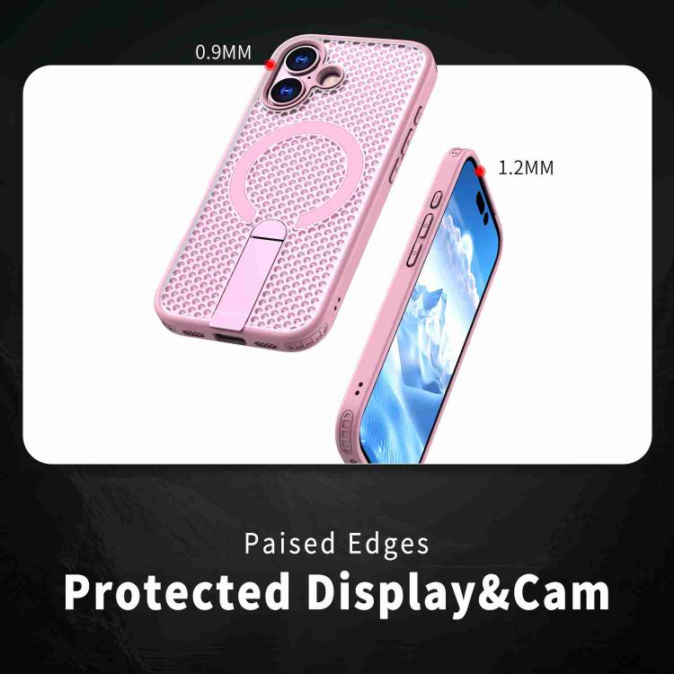 For iPhone 17 kalebol Honeycomb Cooling MagSafe Holder Phone Case(Pink) - iPhone 17 Cases by Kalebol | Online Shopping UK | buy2fix