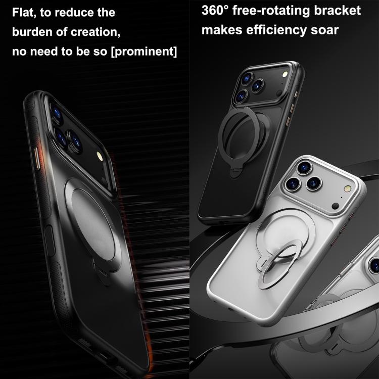 For iPhone 17 Gear-Style Stress Relief 360 Rotation Holder MagSafe Phone Case(White) - iPhone 17 Cases by buy2fix | Online Shopping UK | buy2fix