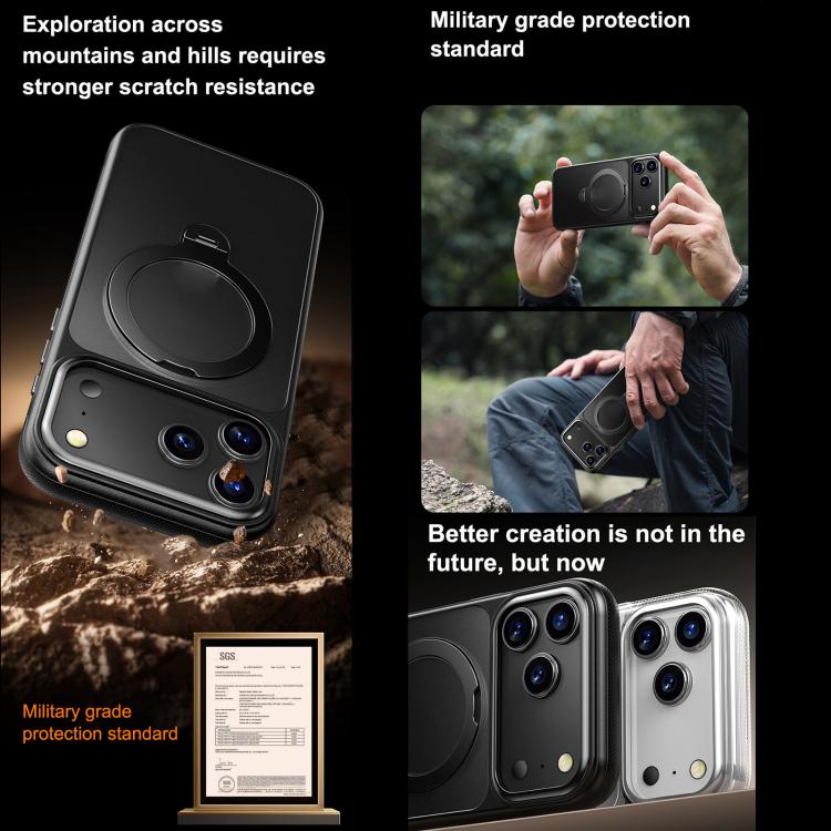 For iPhone 17 Gear-Style Stress Relief 360 Rotation Holder MagSafe Phone Case(Transparent) - iPhone 17 Cases by buy2fix | Online Shopping UK | buy2fix