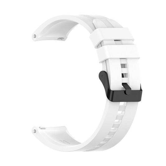 22mm For Huawei Watch GT5 / GT5 Pro xDfind Silicone Black Buckle Watch Band(White) - 22mm Bands by xDfind | Online Shopping UK | buy2fix