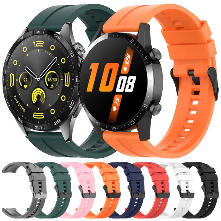 22mm For Huawei Watch GT5 / GT5 Pro xDfind Silicone Black Buckle Watch Band(White) - 22mm Bands by xDfind | Online Shopping UK | buy2fix