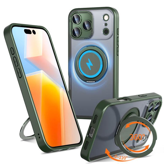 For iPhone 17 Pro Max Kalebol 360-degree Rotating MagSafe Magnetic Holder Phone Case(Green) - iPhone 17 Pro Max Cases by Kalebol | Online Shopping UK | buy2fix