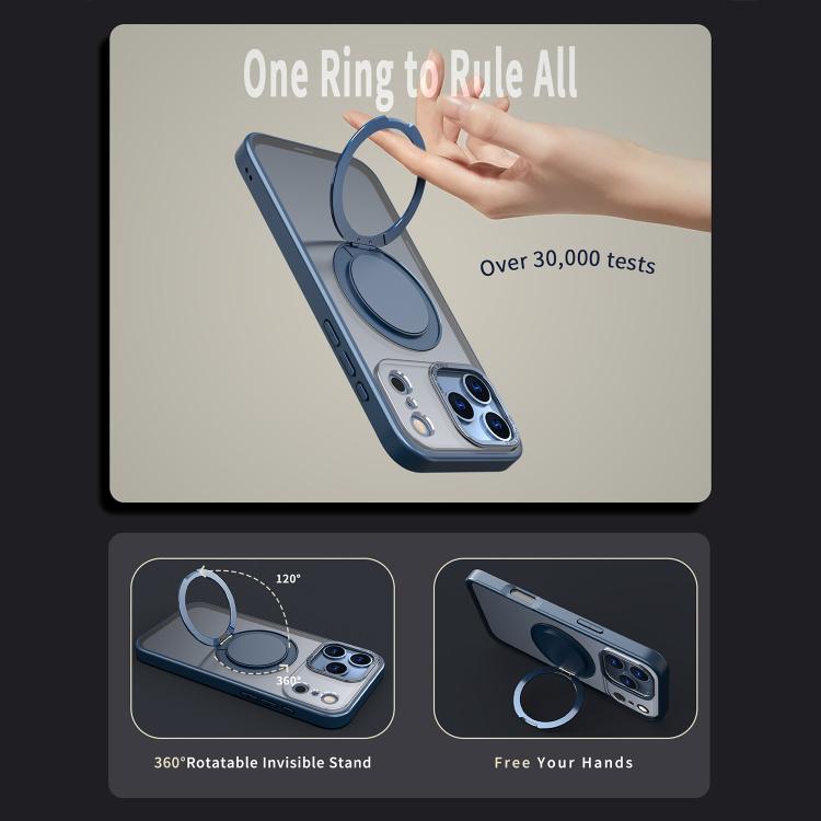For iPhone 17 Pro Max Kalebol 360-degree Rotating MagSafe Magnetic Holder Phone Case(Blue) - iPhone 17 Pro Max Cases by Kalebol | Online Shopping UK | buy2fix