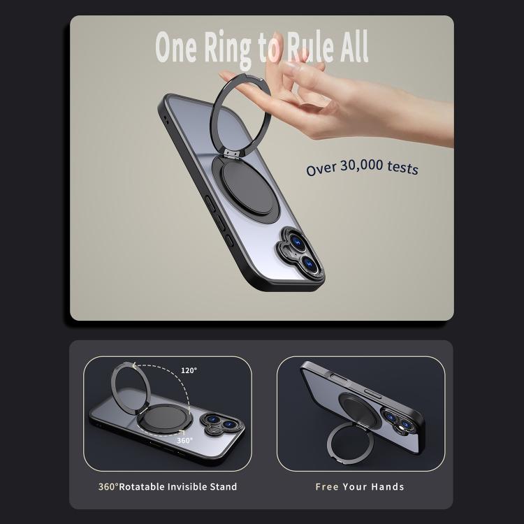 For iPhone 17 Kalebol 360-degree Rotating MagSafe Magnetic Holder Phone Case(Black) - iPhone 17 Cases by Kalebol | Online Shopping UK | buy2fix