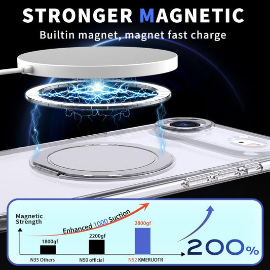 For iPhone Air Kalebol 360-degree Rotating MagSafe Magnetic Holder Phone Case(Transparent) - iPhone Air Cases by Kalebol | Online Shopping UK | buy2fix