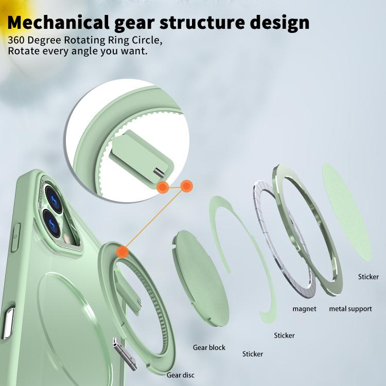For iPhone 16 Kalebol 360-degree Rotating MagSafe Magnetic Holder Phone Case(Avocado Green) - iPhone 16 Cases by Kalebol | Online Shopping UK | buy2fix