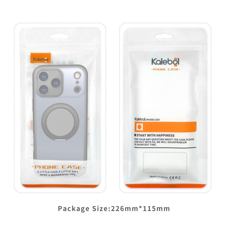 For iPhone 16 Kalebol 360-degree Rotating MagSafe Magnetic Holder Phone Case(Transparent) - iPhone 16 Cases by Kalebol | Online Shopping UK | buy2fix