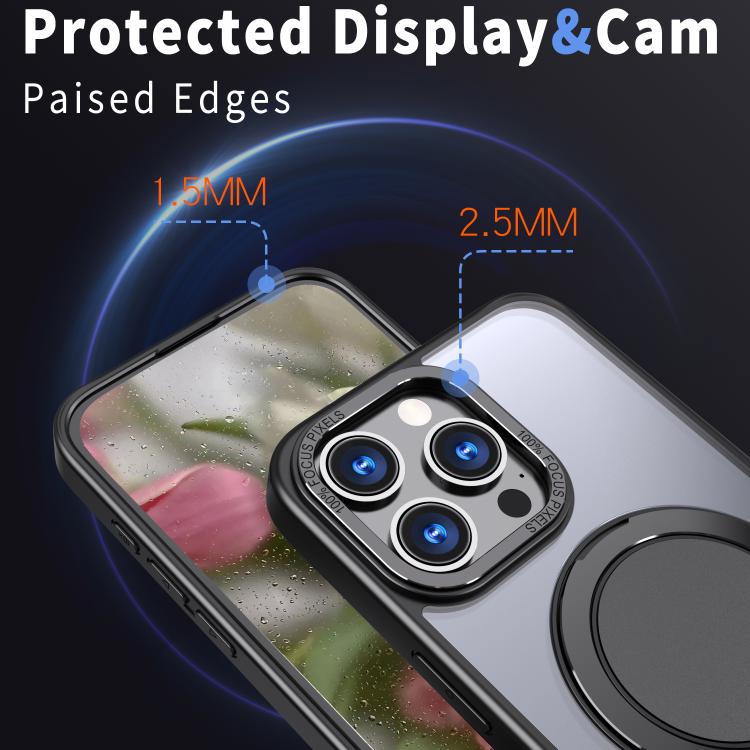 For iPhone 16 Pro Max Kalebol 360-degree Rotating MagSafe Magnetic Holder Phone Case(Black) - iPhone 16 Pro Max Cases by Kalebol | Online Shopping UK | buy2fix