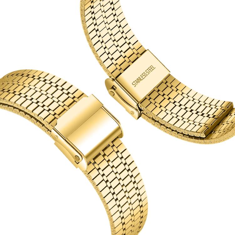 22mm xDfind Seven Beads Buckle Stainless Steel Watch Band(Gold) - 22mm Bands by xDfind | Online Shopping UK | buy2fix