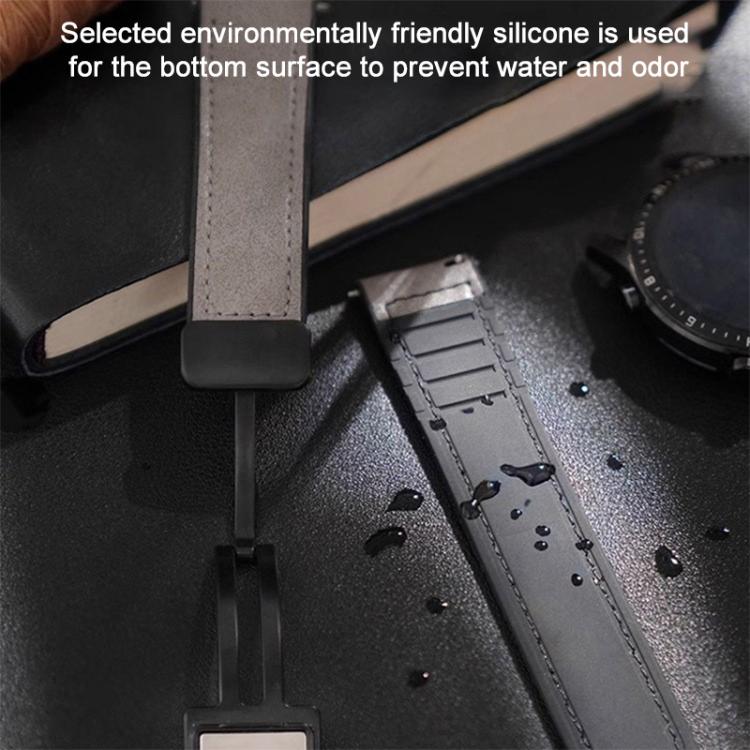 22mm xDfind Crazy Horse Pattern Silicone Skin Magnetic Buckle Watch Band(Taupe) - 22mm Bands by xDfind | Online Shopping UK | buy2fix