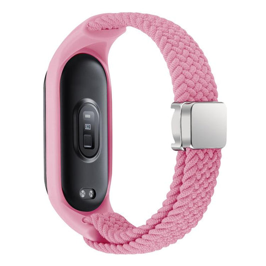 For Xiaomi Mi Band 7 / 6 / 5 / 4 / 3 xDfind Watch Cover Integrated Braided Loop Magnetic Buckle Watch Band(Pink) - Watch Bands by xDfind | Online Shopping UK | buy2fix