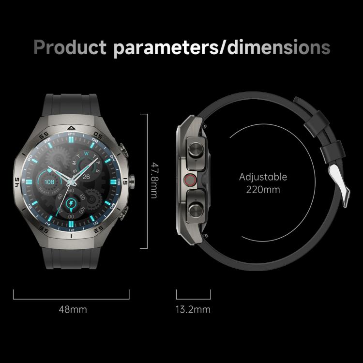 F38 Dual-ear Bluetooth Earphone Smart Watch IP67 Supports Heart Rate Monitoring, Watchband:Steel(Silver) - Smart Watches by buy2fix | Online Shopping UK | buy2fix