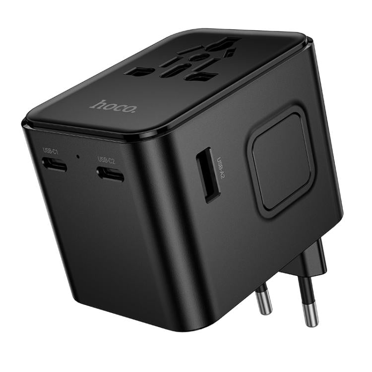 hoco AC30 17W 2 x USB-C / Type-C and 2 x USB-A 4-Ports Global Universal Travel Charger(Black) - Plug Adaptor by hoco | Online Shopping UK | buy2fix