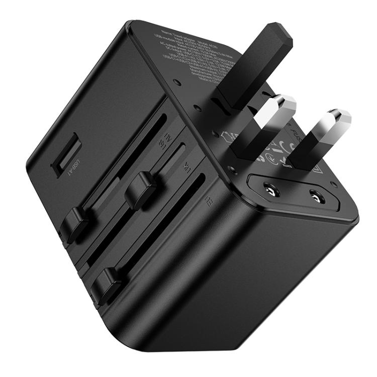 hoco AC30 17W 2 x USB-C / Type-C and 2 x USB-A 4-Ports Global Universal Travel Charger(Black) - Plug Adaptor by hoco | Online Shopping UK | buy2fix