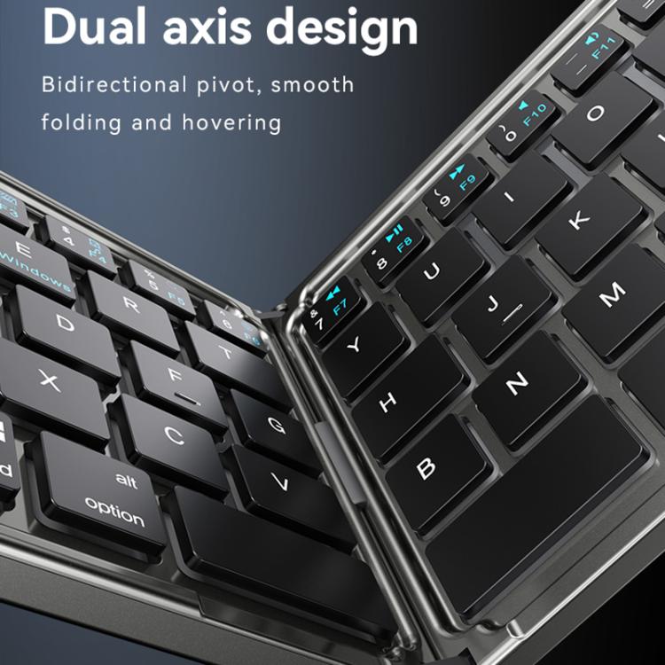 Yesido KB27 Ultra Slim Mini Two-Fold Portable Bluetooth Keyboard(Grey) - Mini Keyboard by Yesido | Online Shopping UK | buy2fix