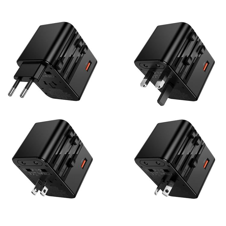 hoco AC31 PD 25W 2 x Type-C and USB-A 3-Ports Global Universal Travel Charger(Black) - Plug Adaptor by hoco | Online Shopping UK | buy2fix