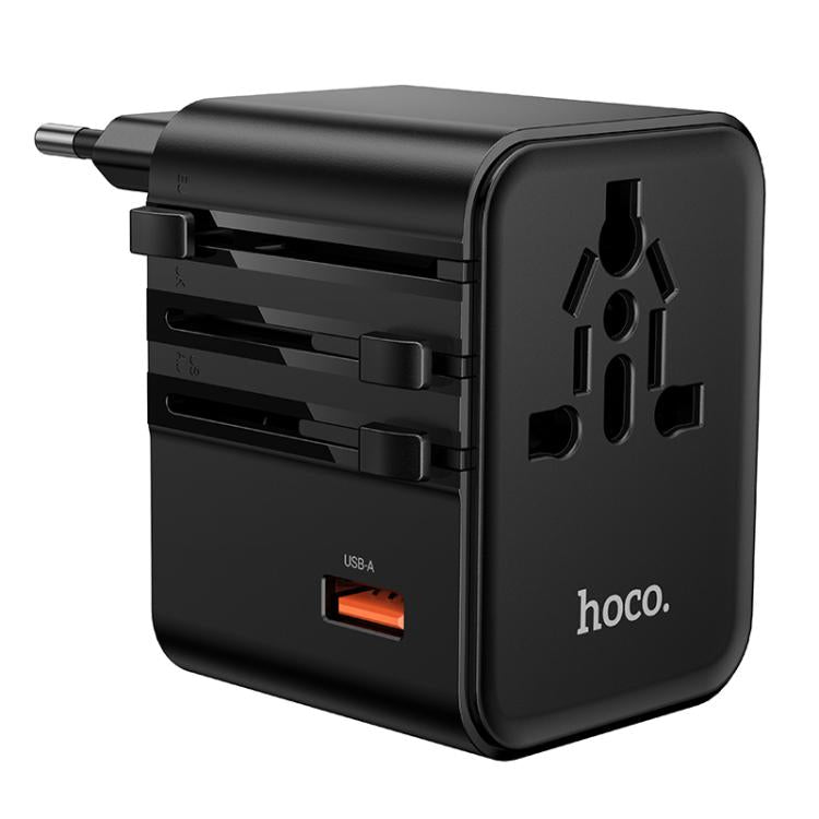 hoco AC31 PD 25W 2 x Type-C and USB-A 3-Ports Global Universal Travel Charger(Black) - Plug Adaptor by hoco | Online Shopping UK | buy2fix