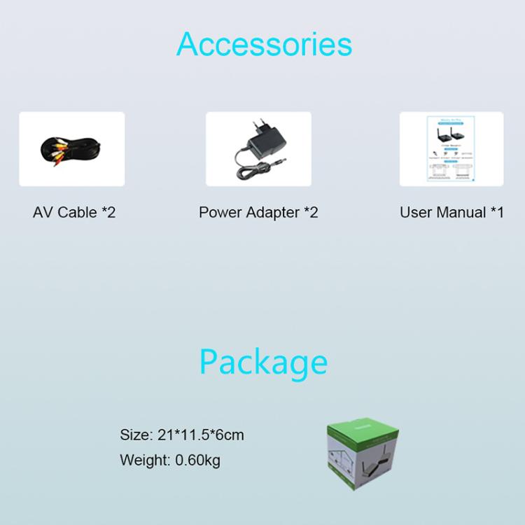 Measy AV230 2.4GHz Wireless Audio / VideoTransmitter & Receiver 1TX to 2RX(UK Plug) - Set Top Box & Accessories by Measy | Online Shopping UK | buy2fix