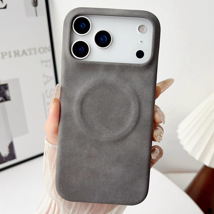 For iPhone 17 Pro Skin Feel Sheepskin MagSafe Magnetic Phone Case(Grey) - iPhone 17 Pro Cases by buy2fix | Online Shopping UK | buy2fix