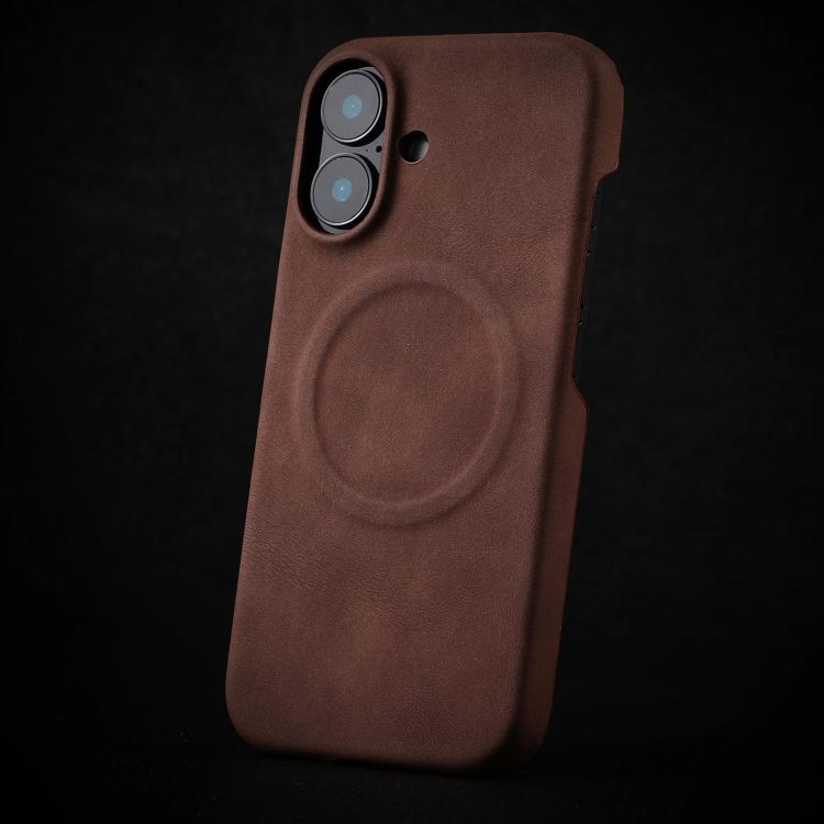 For iPhone 17 Skin Feel Sheepskin MagSafe Magnetic Phone Case(Brown) - iPhone 17 Cases by buy2fix | Online Shopping UK | buy2fix