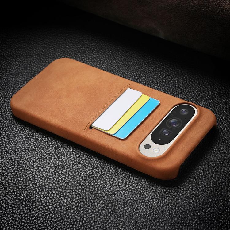 For Google Pixel 10 Pro XL Skin Feel Sheepskin Card Slot Phone Case(Brown) - Google Cases by buy2fix | Online Shopping UK | buy2fix