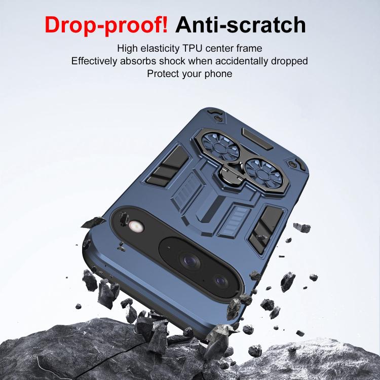 For Google Pixel 10 / 10 Pro Double-Ring Holder PC Hybrid TPU Phone Case(Ocean Blue) - Google Cases by buy2fix | Online Shopping UK | buy2fix