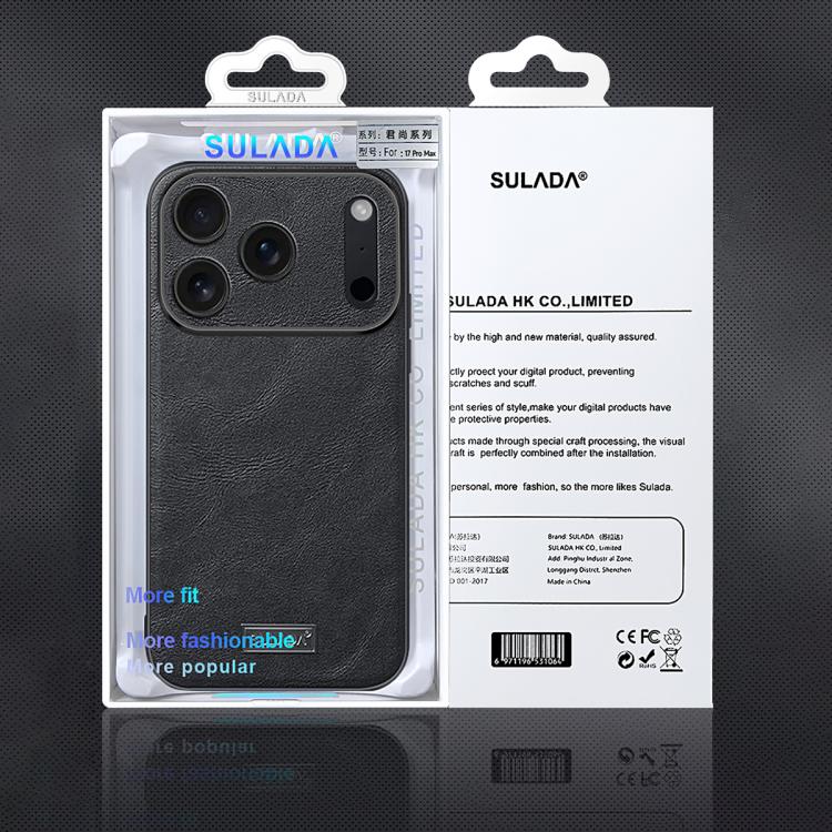 For iPhone 17 Pro SULADA Shockproof TPU Hybrid Handmade Leather Phone Case(Orange) - iPhone 17 Pro Cases by SULADA | Online Shopping UK | buy2fix