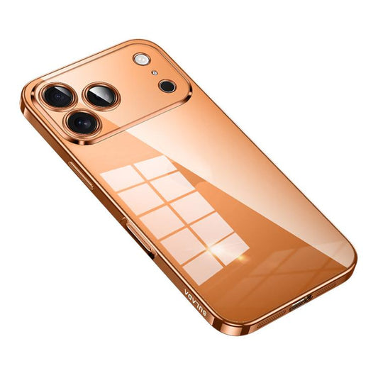 For iPhone 17 Pro SULADA Shine Through Series Plating TPU Transparent Phone Case(Orange) - iPhone 17 Pro Cases by SULADA | Online Shopping UK | buy2fix