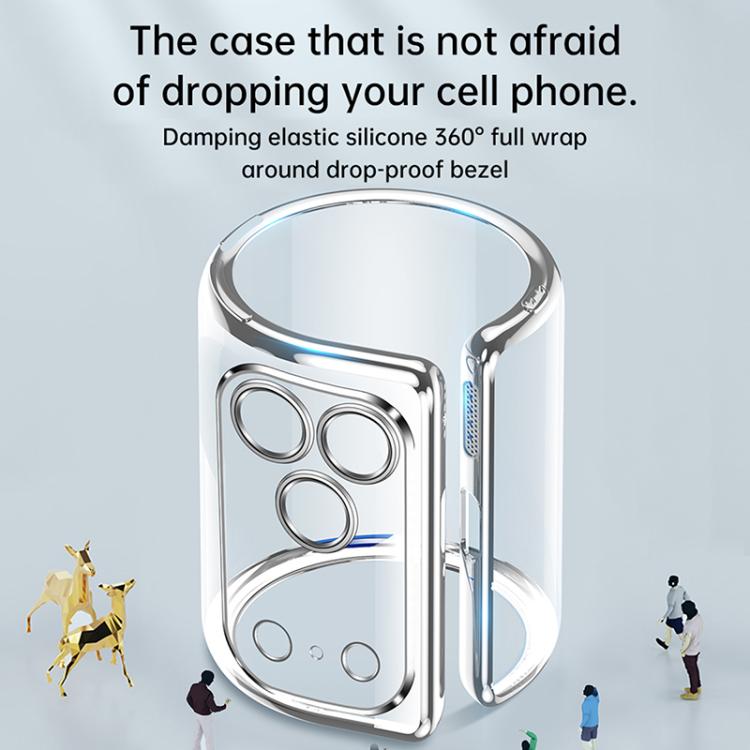 For iPhone 17 SULADA Shine Through Series Plating TPU Transparent Phone Case(Space Black) - iPhone 17 Cases by SULADA | Online Shopping UK | buy2fix