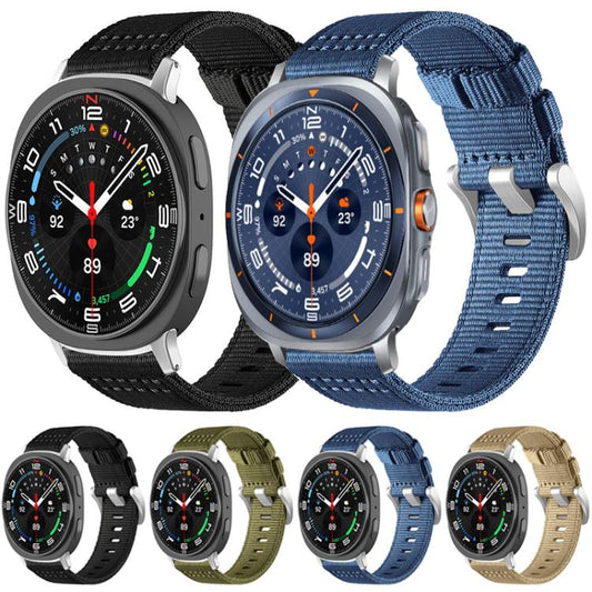 For Samsung Galaxy Watch 7 / 6 / 5 / FE xDfind Two-section Nylon Watch Band(Black) - Watch Bands by xDfind | Online Shopping UK | buy2fix