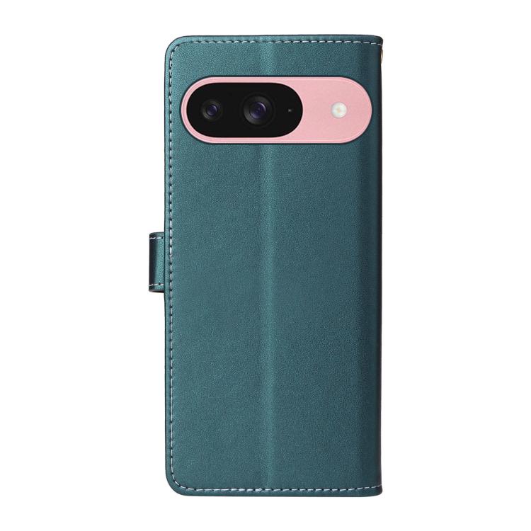For Google Pixel 9 / 9 Pro / 10 / 10 Pro Six Card Slots Buckle Leather Phone Case with Lanyard(Green) - Google Cases by buy2fix | Online Shopping UK | buy2fix
