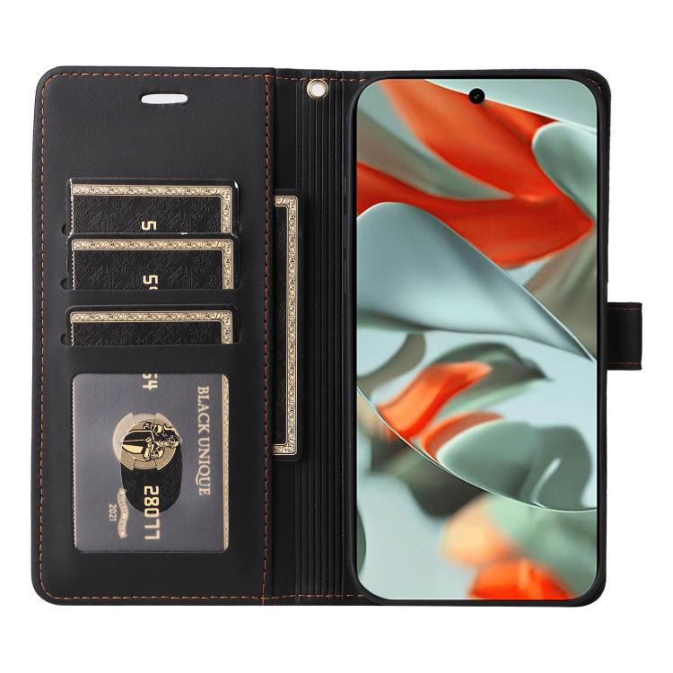 For Google Pixel 9 Pro XL / 10 Pro XL Six Card Slots Buckle Leather Phone Case with Lanyard(Black) - Google Cases by buy2fix | Online Shopping UK | buy2fix