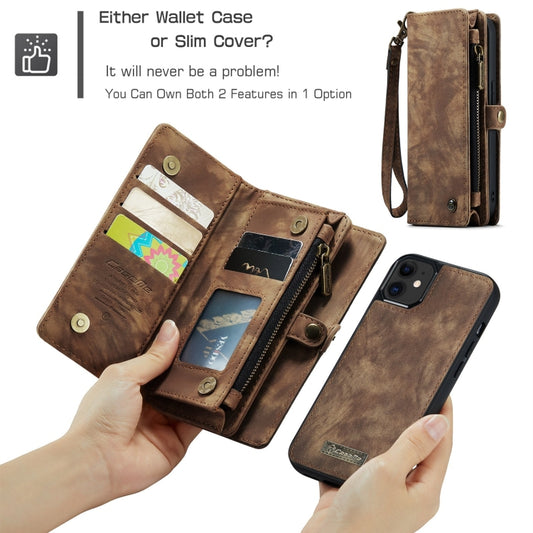 For iPhone 12 mini CaseMe-008 Detachable Multifunctional Wallet Leather Phone Case (Brown) - iPhone 12 mini Cases by CaseMe | Online Shopping UK | buy2fix