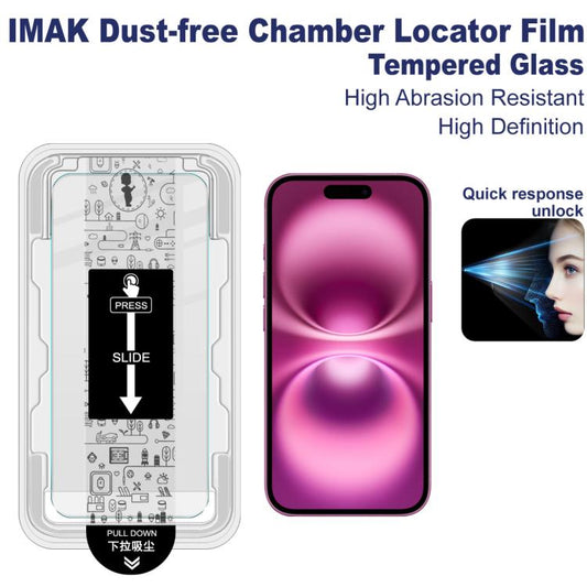 For iPhone 16 imak Dust-free Chamber Locator H Series Tempered Glass Film - iPhone 16 Tempered Glass by imak | Online Shopping UK | buy2fix