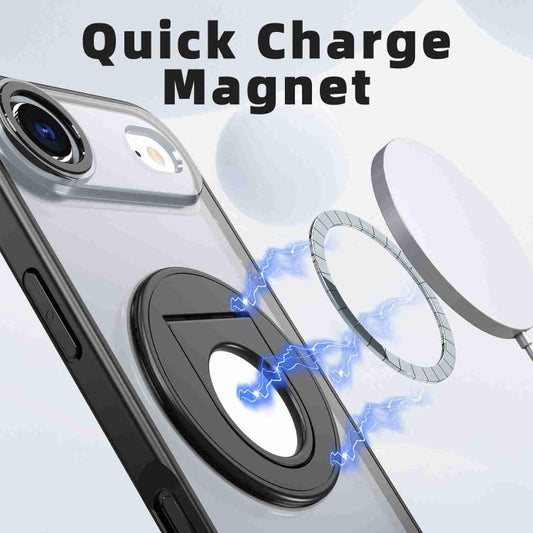 For iPhone Air Rotating Ring Magnetic Holder Phone Case(Black) - iPhone Air Cases by buy2fix | Online Shopping UK | buy2fix