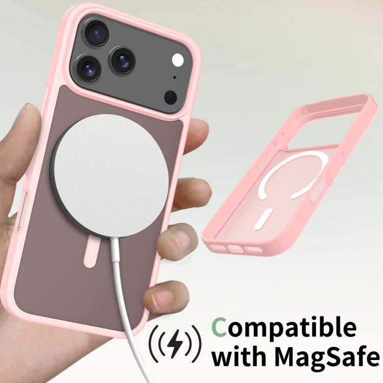 For iPhone 17 Pro Max Skin Feel TPU Hybrid PC MagSafe Phone Case(Pink) - iPhone 17 Pro Max Cases by buy2fix | Online Shopping UK | buy2fix