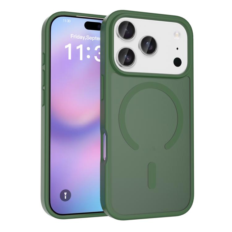 For iPhone 17 Pro Skin Feel TPU Hybrid PC MagSafe Phone Case(Dark Green) - iPhone 17 Pro Cases by buy2fix | Online Shopping UK | buy2fix