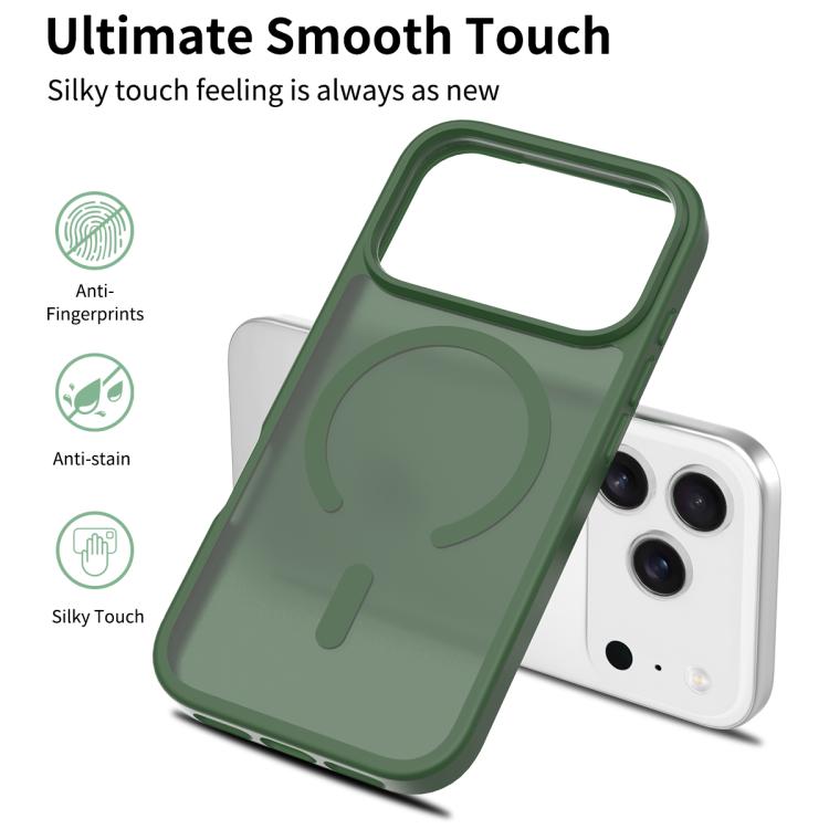 For iPhone 17 Pro Skin Feel TPU Hybrid PC MagSafe Phone Case(Dark Green) - iPhone 17 Pro Cases by buy2fix | Online Shopping UK | buy2fix