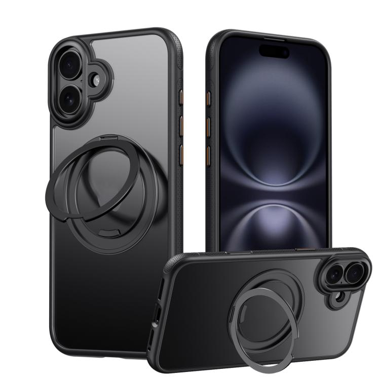 For iPhone 17 Gear 360 Rotation MagSafe Holder Phone Case(Black) - iPhone 17 Cases by buy2fix | Online Shopping UK | buy2fix