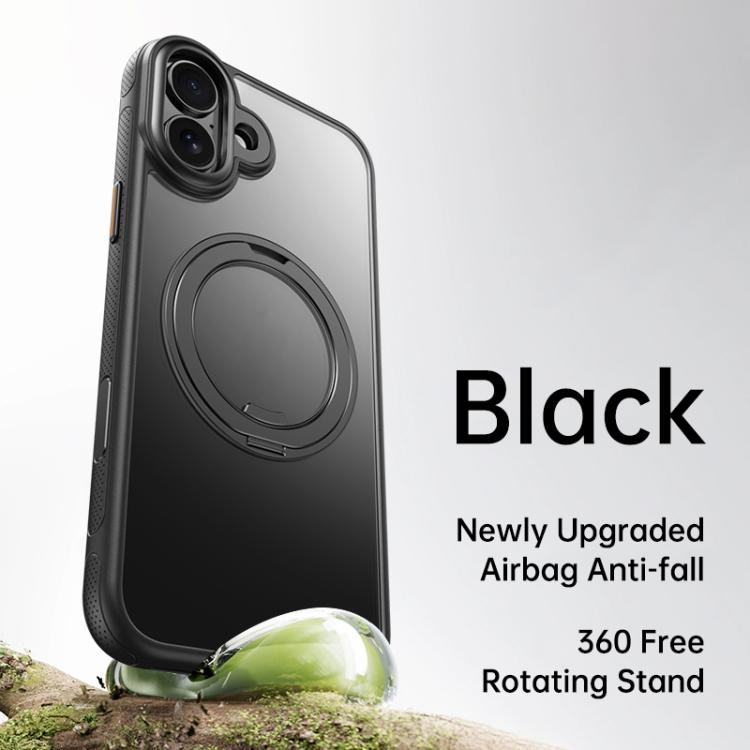 For iPhone 17 Gear 360 Rotation MagSafe Holder Phone Case(Black) - iPhone 17 Cases by buy2fix | Online Shopping UK | buy2fix
