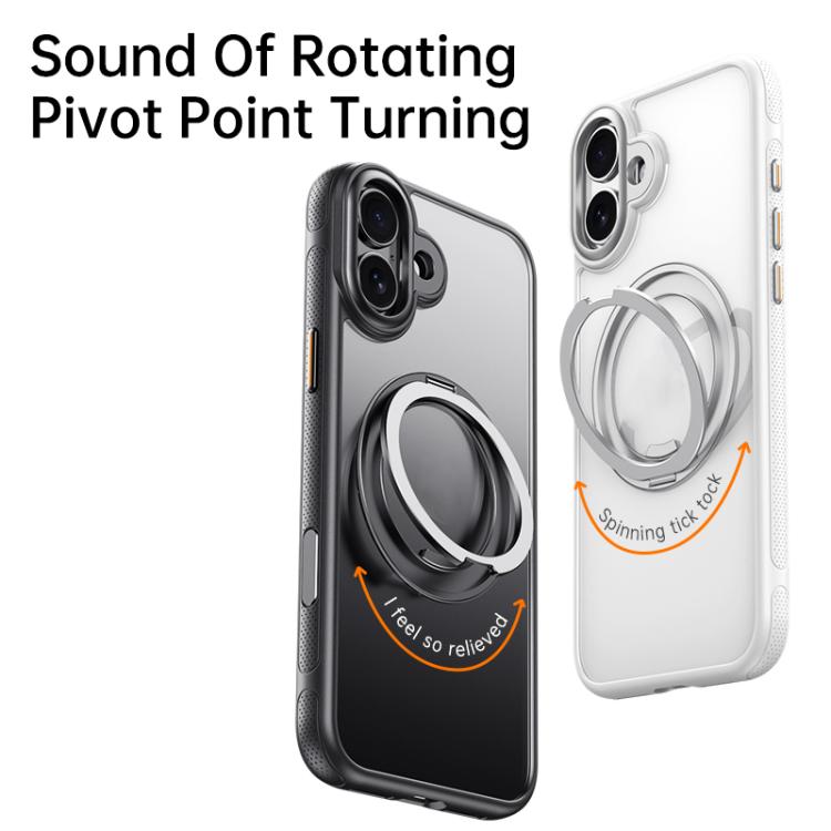 For iPhone 17 Gear 360 Rotation MagSafe Holder Phone Case(Black) - iPhone 17 Cases by buy2fix | Online Shopping UK | buy2fix