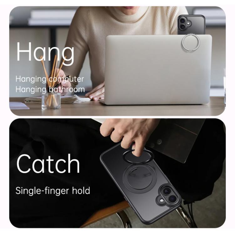 For iPhone 17 Gear 360 Rotation MagSafe Holder Phone Case(Black) - iPhone 17 Cases by buy2fix | Online Shopping UK | buy2fix